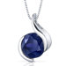 Stunning Sophistication 2.75 Carats Round Shape Blue Sapphire Pendant in Sterling Silver