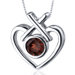 Art of Love 1.00 Carat Round Cut Garnet Pendant in Sterling Silver