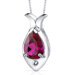 Fish Design 2.50 Carats Pear Shape Ruby Pendant in Sterling Silver