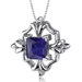 Captivating Brilliance 1.50 Carats Princess Cut Blue Sapphire Pendant in Sterling Silve