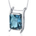 Striking Colo3.75 Carats Radiant Cut London Blue Topaz Pendant in Sterling Silve