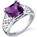 V Prong Princess Cut 2.00 Carats CZ Ring in Sterling Silver