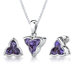 Ultimate Perfection 10.75 carat Tri Flower Cut Alexandrite Pendant Earring Set in Sterling Silver
