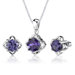 Exclusive Splendor 10.00 Carats Concave-Cut Snowflake Shape Alexandrite Pendant Earring Set in Sterling Silver