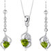 Classy Trillion Cut Sterling Silver Pendant Earrings Set