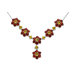 Flower Design 14.00 carats Round Shape Multi-Gemstone Necklace in Sterling Silver