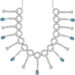 Dainty Chic 5.00 carats Briolette Drop London Blue Topaz and White CZ Gemstone Necklace in Sterling Silver