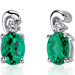 Sleek and Radiant 1.50 Carats Oval Cut Emerald Earrings