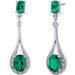 Glamorous 3.50 Carats Oval Cut Emerald Dangle Earrings