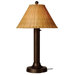 Tahiti II 34" Table Lamp with Antique Honey Wicker Shade and 3" Column in Bronze