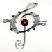 Adagio Wall Clock with Music Clef in Black Matte