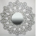 Round Wall Mirror with Swirls in Silver