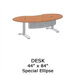 Plateau 84" W Ellipse Executive Desk with Bi-Point Legs