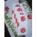 Pine Garland Runner and Poinsettia Dinner Napkin Set