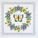 Wreath Quilt X.S Pansy Stamped Cross Stitch Blocks