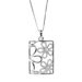 Sterling Silver Cutout Flower Accent Diamond Necklace
