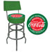 Red and Green Coca Cola Pub Stool with Back