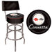 Corvette C1 Padded Bar Stool with Back in Black on Black