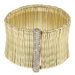 Gold Satin Bamboo Bar Pave-Set Crystal Stretch Bracelet
