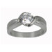 Round Cut Cubic Zirconia Twisted Band Engagement Ring