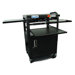 Height Adjustable AV Media with Security Cabinet - Three Stationary Shelves / Laptop Shelf