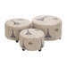 Handcrafted Accent Wood Ottoman (Set of 3)