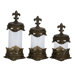 Polystone and Glass Canister (Set of 3)