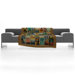 Anderson Design Group City Pattern Border Fleece Throw Blanket
