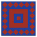 Folksy Love Decorative Tile in Checkers Red-Blue