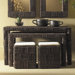 Occasional Nesting Console Table Set with 2 Stools