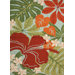 Coastal Living(R) I-O Red/Orange Floral Rug