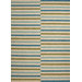 Coastal Living(R) I-O Blue/Lime Green Stripe Rug