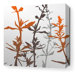 Morning Glory Wildflower Stretched Wall Art in Silver and Rust