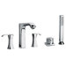 J11 Bath Series Two Lever Handle Roman Tub Faucet and Hand Shower with Arched Spout