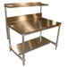 Aluminum I Frame Work Table with Back Splash and Stainless Steel Top