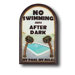 "No Swimming Suits" Outdoor Sign