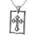 Stainless Steel Framed Cross Dog Tag Necklace