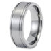 Titanium Wide Grooved Brushed and Polished Ring