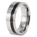 Men's Titanium Flat Off-center Carbon Fiber Inlay Ring