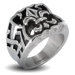Men's Stainless Steel Large Fleur De Lis Masonic Ring