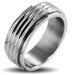 Men's Stainless Steel Grooved Spinner Band Ring