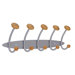 5 Double Hook Metal / Wooden Wall Coat Hook