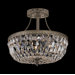 Traditional Crystal 3 Light Semi Flush Mount