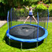 12'' Round Trampoline and Enclosure Combo with Basketball Hoop