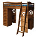 Natural Twin Loft Bed with Desk and Storage