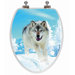 3D Series Elongated Snow Wolf Toilet Seat