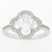Sterling Silver Caushion and Round Cubic Zirconia Clover Ring
