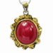 18K Gold and Silver Round Cut Ruby Necklace