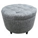 Round Cotton Button Tufted Ottoman