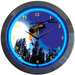 Skiing Neon Clock